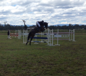 LH Pugsly jumping well in the 1.25m