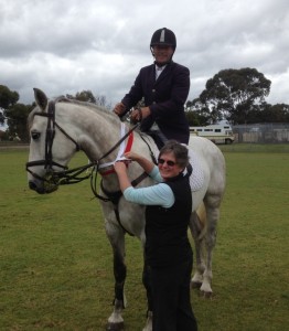 Wes on Bolero recieving a 2nd and 3rd from Judge Ellen Wilson