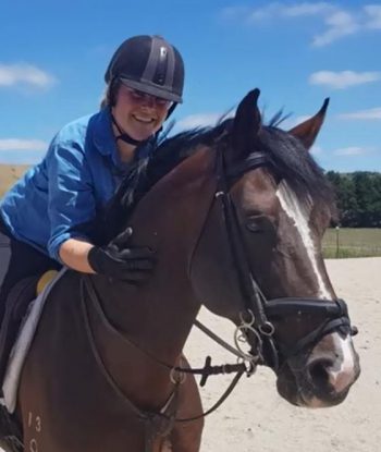 Sarah proudly rode Oaks Volta today