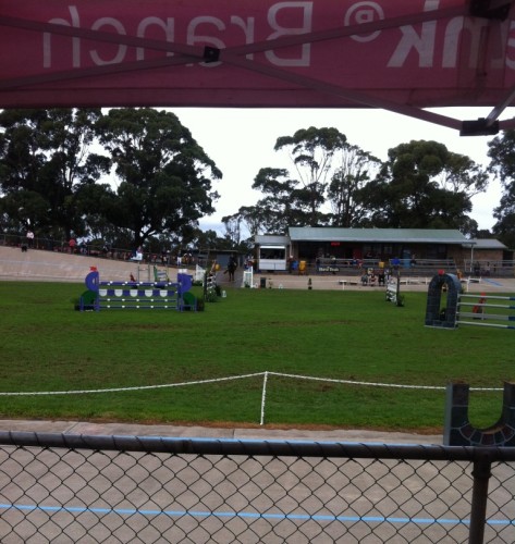 View watching the jumping from the Bendigo bank sponsored tent